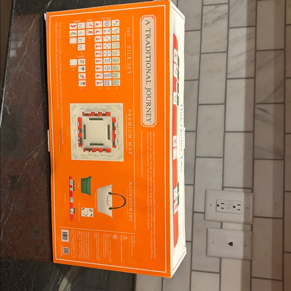 Mahjong Limited Edition Game Set by Maison Lude - Green & Orange